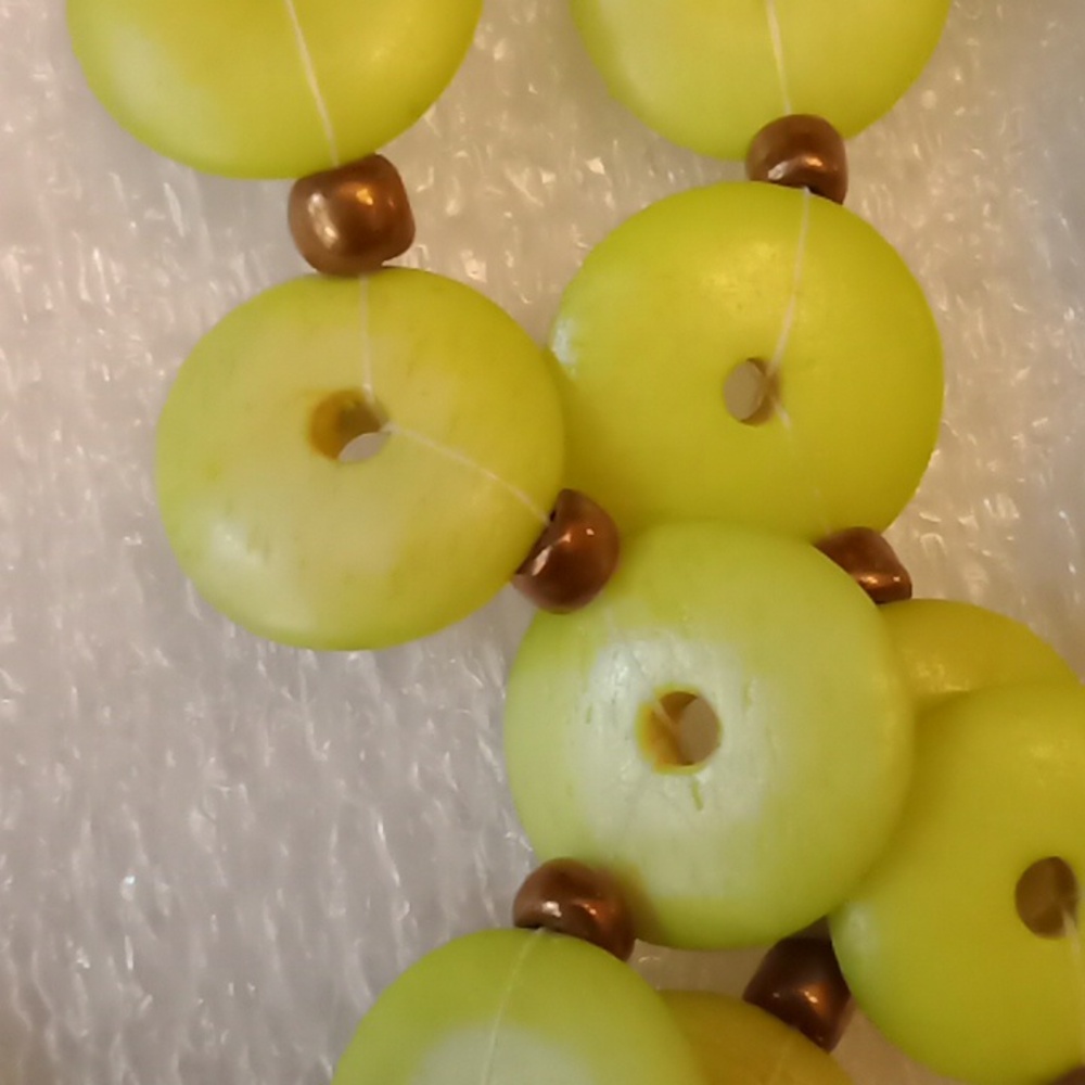 Lime Green Dyed bone Necklace #835 - Picture 2 of 8